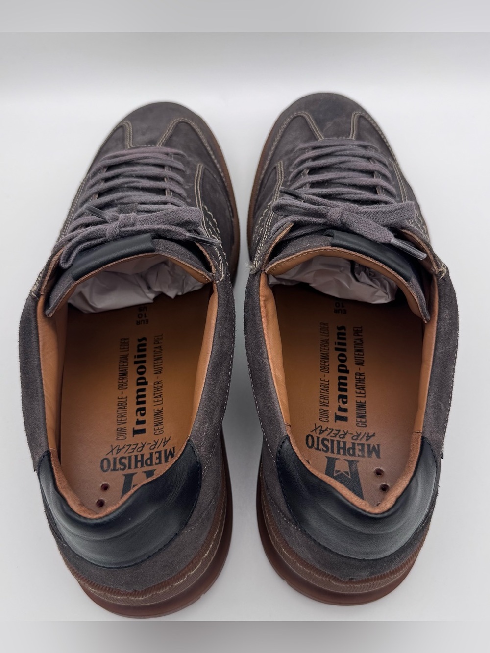 Mephisto Jumper Gray Suede Sneakers Men Size 10.5 Lace Up Comfort Shoes EUC - Picture 8 of 12